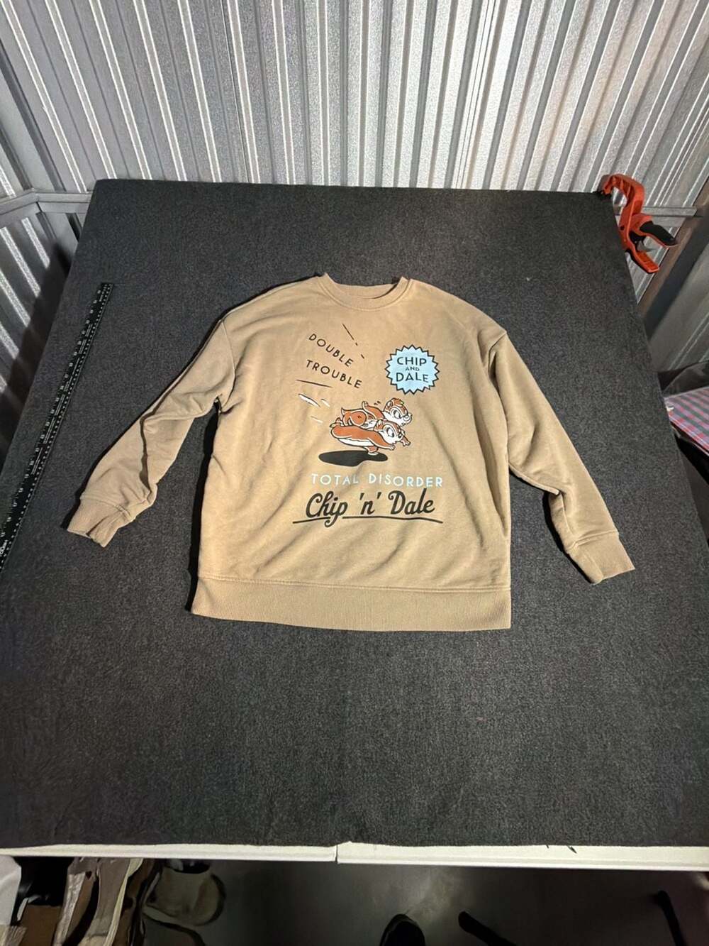 Disney Chip 'n Dale Total Disorder Double Trouble Beige Crewneck Sweatshirt